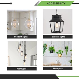 LEDSone 1.7cm x 3.2 cm, Heavy Duty Metal Chain for Vintage Pendant Hanging Lamps Lighting Chain for Hanging Pendant Light, Chandelier Chain Light Fixture.