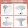 Jiozermi 6 Pcs White Round Antique Brass Kitchen Cabinet Knobs