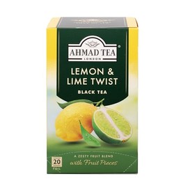 Ahmad Tea Black Tea, Lemon & Lime Twist Teabags, 20 ct (Pack of 1) - Caffeinated & Sugar-Free