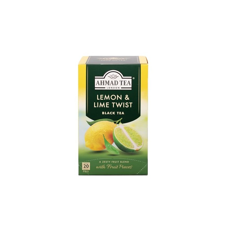 Ahmad Tea Black Tea, Lemon & Lime Twist Teabags, 20