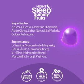 Night Sleep Gummy Fruits, Naturelab 170 Piezas Sabor Blueberry