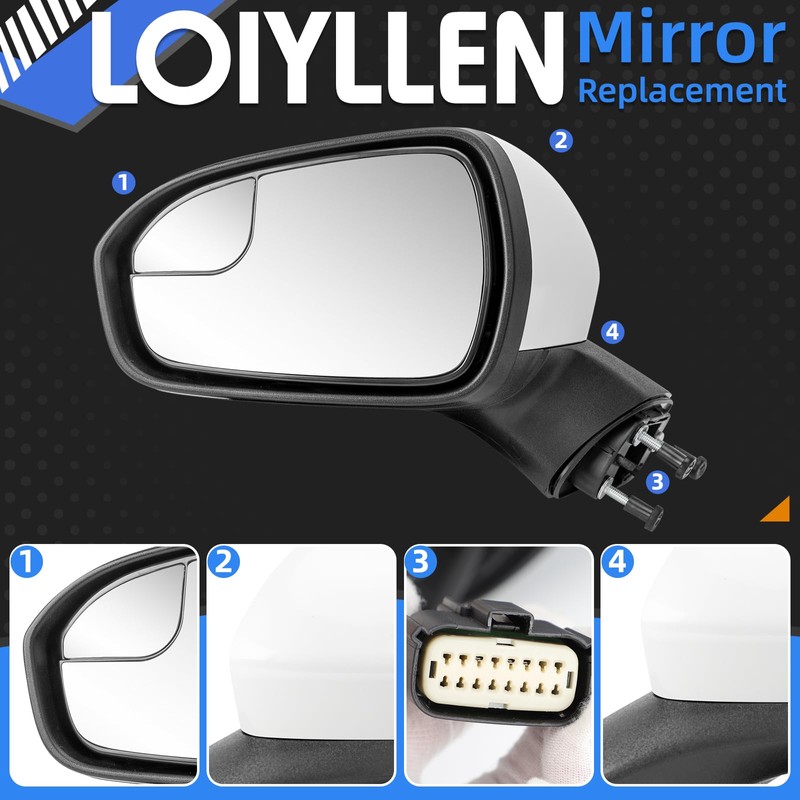 LOIYLLEN Left Driver Side Rear View Mirror Replacement for Ford