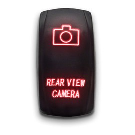 REAR VIEW CAMERA - Red - STARK 5-PIN Laser Etched LED Rocker Switch Dual Light - 20A 12V ON/OFF