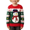 Christmas Little Kids Pattern Knit Ugly Snowman Outfit Pullover Winter