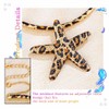 Dmaiy Leopard Print Starfish Necklace Earring Set Gold Statement Choker