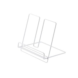 Kitchen Counter Cookbook Stand,Book Display Stand,Foldable Metal Pad Bracket Book Stand Display Stand (White)