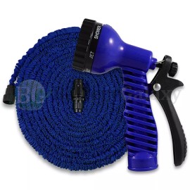 Fenzer NEW HOT! 75 Feet 75FT Expandable Flexible Garden Water Hose+Spray Nozzle Blue