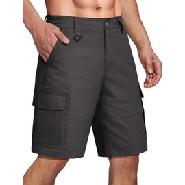 FREE SOLDIER Men's Hiking Cargo Shorts Water Resistant Quick Dry Lightweight Shorts for Hiking Cargo Casual with 8 Pockets (Black 38W/10L)