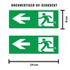 Emergency Exit Sign, Pack of 5, Premium Stickers, 24 cm
