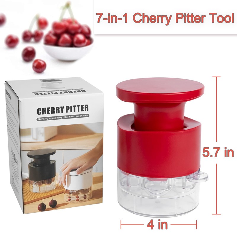 Cherry Pitter Multiple, Quick Release Multi Cherries Stoner Pitter 7-in-1,
