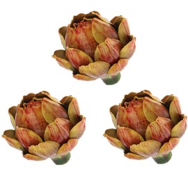 Meiwlong 3Pcs Artificial Fake Artichoke Vegetable Large Yellow Decoration Lifelike Flowers Bouquet Realistic Fruit Party Christmas Kitchen Indoor Supplies