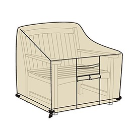 Heavy Duty Weather Resistant Deluxe Outdoor Deep Seat Chair Cover | 2 Ply Polyester | 37.5 L x 37.5 W x 37.5 H (Back) | 27.25 H (Front) - Sand