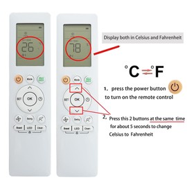 Replacement AC Remote Control RG10A / RH10B Compatible for Midea A/C Air Conditioners MAW08V1QWT, MAW10V1QWT, MAW12V1QWT (Fahrenheit Display)-Setting Method is on The Second Picture on The Listing