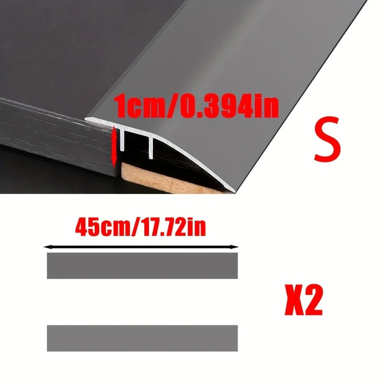 17.72-Inch Modular Aluminum Ramp for Doorway Transitions – 2-Piece Anti-Slip