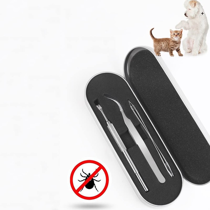 Yurika ダニ取り 犬猫用 マダニ ペット用ピンセット 害虫除去 駆除 簡単に駆除 ペット用品 3点セット