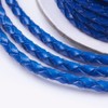 Cheriswelry 10.9 Yards Blue Braided Leather Cord 3mm Wide Round