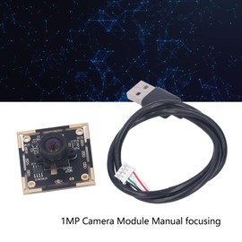 Cerlingwee 1 Megapixel USB Camera Module, Wide Angle, Manual Embedded 1MP Camera Module, USB2.0 Output, Computer Camera Board 100 Degree with Distortion Panorama