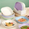 10 Platos Cuadrados Con 1 Soporte, Juego De Bandejas De