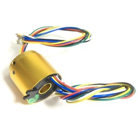 Taidacent Through Bore Electrical Slip Ring Rotary Electrical Contact 6/12/18/24 Wire Rotate Conductive Energization Collector Ring Brushes Hollow Shaft (6 Wires Inner Hole 10mm Outer Diameter 33mm)