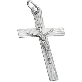Religious jewelry pendants necklace pendants cross with Jesus from 925 silver 34x21mm