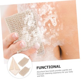 FRCOLOR 3pcs Cotton Linen Bath Wipes Face Washcloths Soft Absorbent Wash Cloths for Body Face