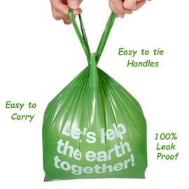 Deo Doo Dog Poop Bags with Handles 20 Rolls 240 Counts Big Sizes Leak Proof and Extra Thick Waste Bags Refill Rolls for Walking Small Medium Large Dogs Cats Litter Unscented