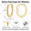 Josfeva Silver Hoop Earrings for Women, 925 Sterling Silver Oval
