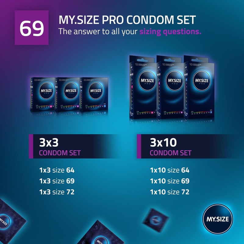MY.SIZE PRO Condom Size 7, 69 mm, XXL, 10 Condoms