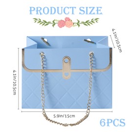 NAESM 6 Pcs Flower Paper Box, with Metal Bouquet Storage Bucket, Florist Bag Handbag Wedding Party Gift Wrap Bag（Three colors）