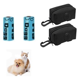 2 Pack Dog Poop Bag Holder, Zipper Poop Bag,Pet Dog Waste Bag Dispenser Leash Attachment – Fits Any Dog Leash – Includes 2 Pack Poop Bag Dispenser