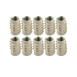 HALJIA 10 PCS M10 x 25MM Insert Nut Wood Furniture Thread Screws Flange Hex Socket Fasteners for Beds Wardrobe Cabinet Crib