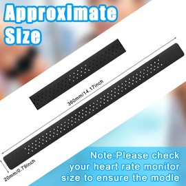 Oudain 4 Pcs Replacement Heart Rate Monitor Band, Soft Heart Rate Strap Armband Strap, Theory Fitness Adjustable Strap(Black,0.8 x 14.2 Inch)