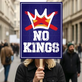 No Kings In America Protest Sign, Anti-Trump Resistance, Political Activist Poster, Rally Sign, Resist Fascism Protest Poster
