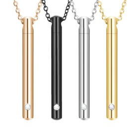 XIUDA 4 Pcs Urn Necklace for Ashes Set of 4 Cremation Jewelry Ash Necklace for Men Women