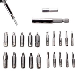 Broken Screw Extractor Set - Broken Bolt Extractor Kit 22-Piece | Nut Remover Drill Bit for Beginners Professionals Garage Workshop Home Improvement