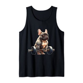 Funny French Bulldog Bodybuilding Gym Frenchie Weightlifter Tank Top