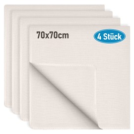 HXC Pack of 4 Natural Cheese Cloth 70 cm x 70 cm Reusable Linen Cloth Straining Cloths with Dense Mesh Cheese Cloth Made of Unbleached Cotton for Making Cheese, Nut Milk