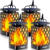 TomCare Solar Lights Outdoor Flickering Flame Solar Lantern Outdoor Hanging