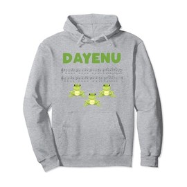 Dayenu Funny Pesach Passover Three Frogs Jewish Seder Pullover Hoodie