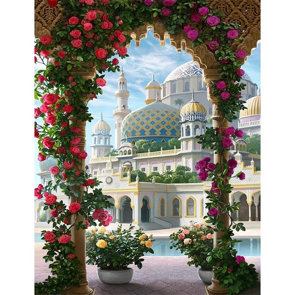 Amphol Paint by Numbers Kit for Adults, Door Scenery Paint