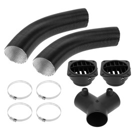 TUCKBOLD Car Truck RV Bus Van Boat Car Heater Duct Kit Car Heater Duct Pipe Hose Set with Double Valve Y Pipe Connector 60mm ID 80cm Max l