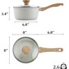 SENSARTE White Ceramic Nonstick Saucepan with Lid Set, Small Cooking