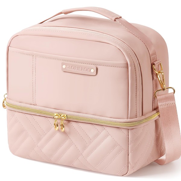 Hihealer 2-Tier Lunch Bag for Women with Stylish Vegan Leather