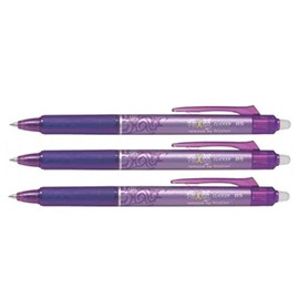 Pilot FriXion Ball Clicker 0.5 mm Retractable Rollerball Pens Pack of 3 Purple