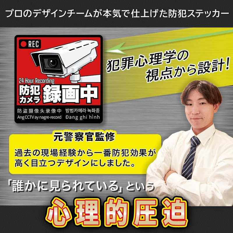 Security Camera Sticker Sticker (Supervised by Former Police Officer) Sensor