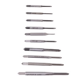Jiawu Professional Use Machine Hand Tap Set, 10pcs Mini Threading Taps for Machinists and Metalworkers