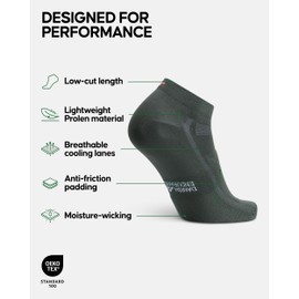 DANISH ENDURANCE Cycling Socks, Ankle Length, Breathable, Cushioned, Biking Socks for Men & Women, 3 Pack, Multicolor (2xOlive, 1xBlack), Medium