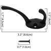 IBosins 12 Pack Black Coat Hooks Wall Mounted with 24