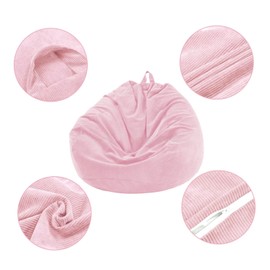 Homdox Bean Bag Sofa Without Filler, DIY Bean Bag for Home Livingroom Bedroom (Filler Not Include), Pink