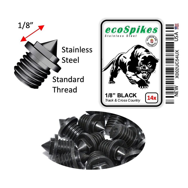 ecoSpikes 1/8 inch Black Stainless Steel Track and Cross Country